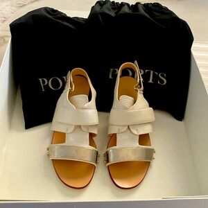 Ports 1961 cream and gold sandal